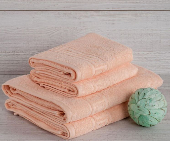 Махровое полотенце "Персиковый"